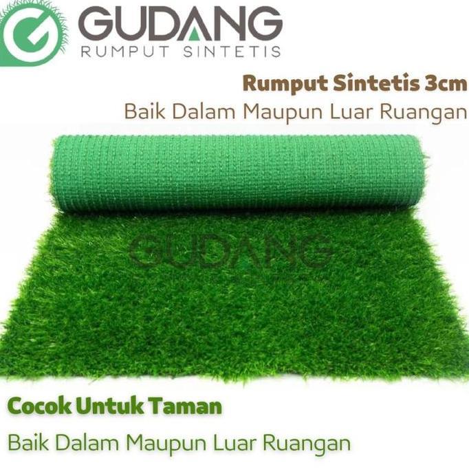 Rumput sintetis 3CM rumput palsu, 1ROLL 2 Meter X 25 Meter