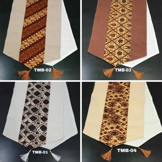 "ZIRA" Taplak Meja panjang Batik, Taplak Meja Dua Lapis Tenun Batik