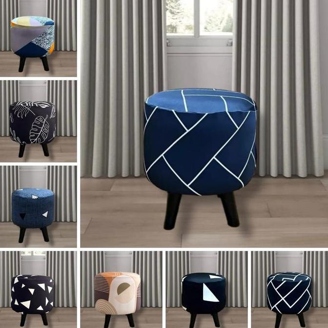 Sarung sofa stool bulat / Cover stool bulat/Sarung stool bulat elastis