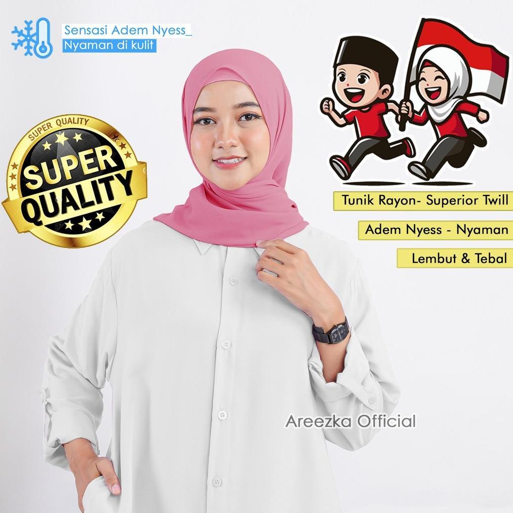 HEMAT ALILA TUNIK PUTIH BERSIH KATUN TOYOBO BAJU KERJA PUTIH TUNIK PUTIH JUMBO