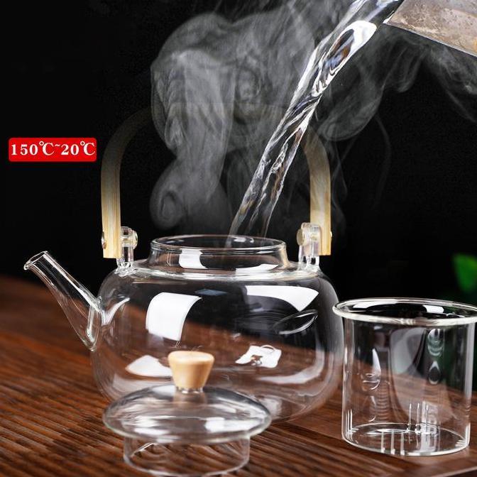 Ceret Masak Air Teapot Infuser Glass Teko Kaca Tahan Panas Dengan Saringan Teko Infuser Kaca Ketel A