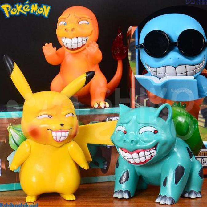 FGpuf Figure Pokemon Ugly Face Figur Mainan Pikachu muka jelek Gengster Lucu Charmander Bulbasaur Sq