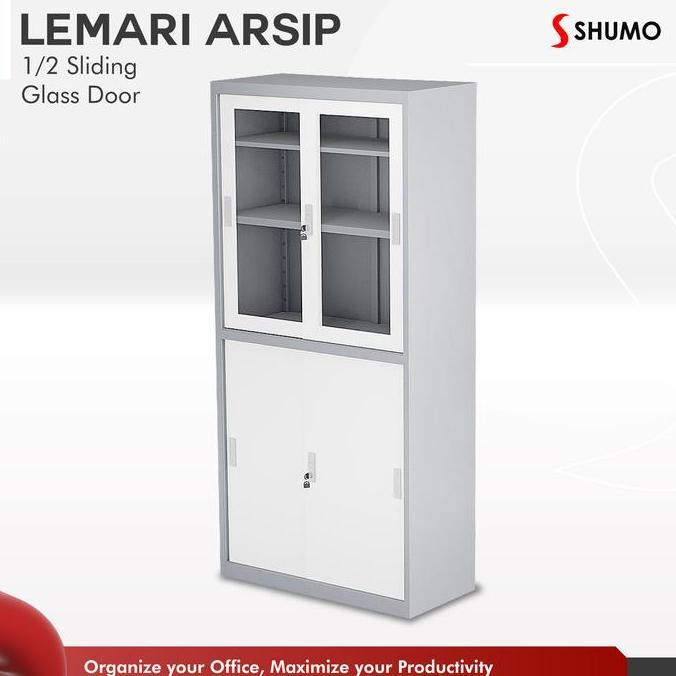 Lemari Arsip Besi 2 Pintu Sliding pintu Kaca|Kantor|Sleding geser file