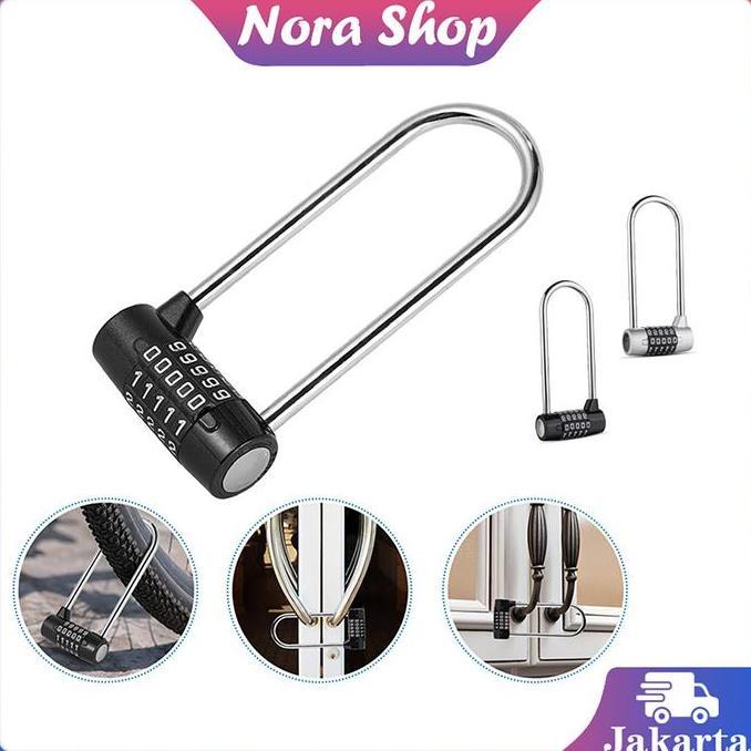 DZAPIRA Gembok Kode Gembok Leher Panjang Gembok Pagar Gembok Anti Maling Gembok Rantai Gembok Lemari