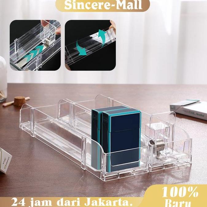 HAMDORA Pusher Akrilik Rokok 28 Cm Otomatis Magnet Rak Rokok Pusher