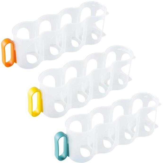 EZESJIT Tempat Minuman Kaleng Di Kulkas Rak Minuman Kaleng 4 Slot Wadah Minuman Kaleng Dengan Pegang