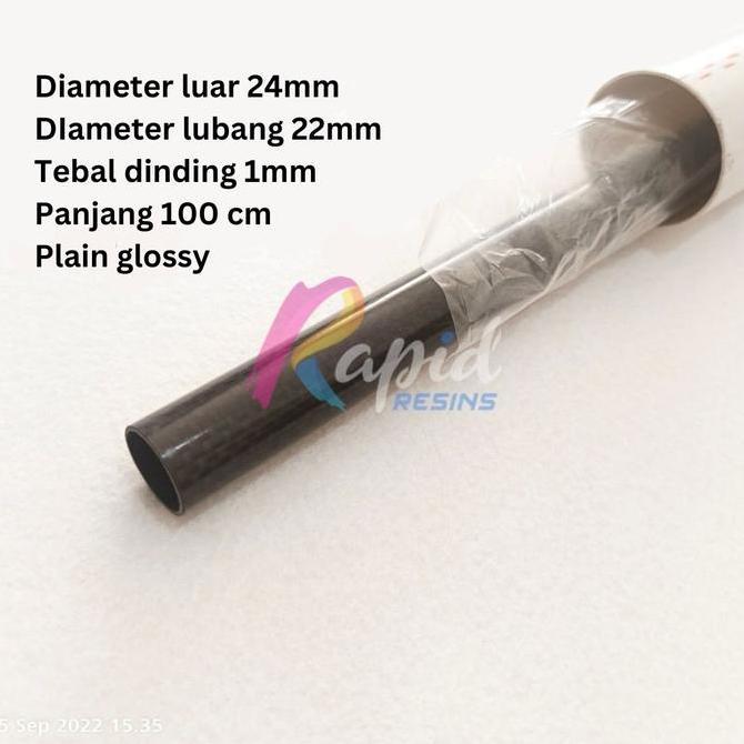 TERBARU PIPA CARBON TUBE 24 X 22 X 1MM TABUNG SERAT KARBON