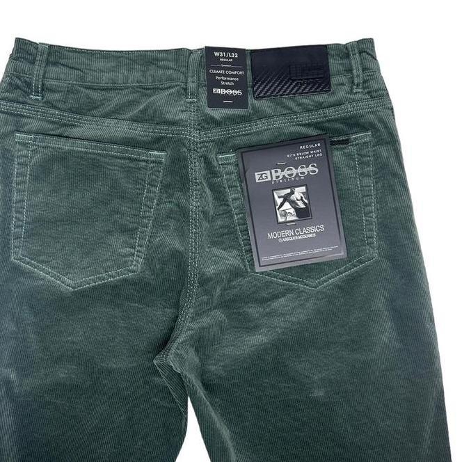 Celana Pria Corduroy Celana Pria Corduroy Stretch Hijau Green Zg Boss - Regular