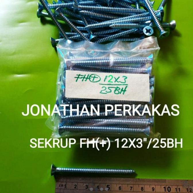sekrup fh(+) 12x3"/self tapping screw fh(+) 12x3/sekrup fh(+) 12x3" murah