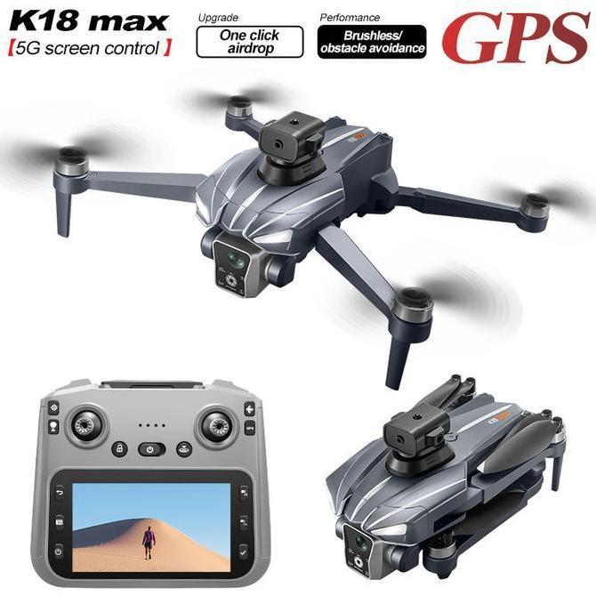 TERBARU NEW K18 MAX GPS AIRDROP DRONE FISHING LASER OBSTACLE AVOIDANCE OPTICAL FLOW RC SCREEN REMOTE