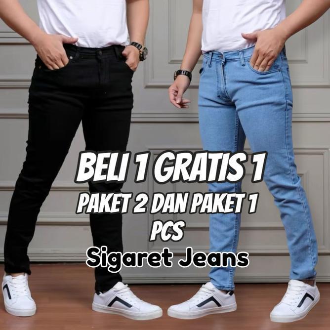 Celana Jeans Pria Pcs Celana Jeans Pria Biru Hitam Panjang Dewasa Slimfit Bahan