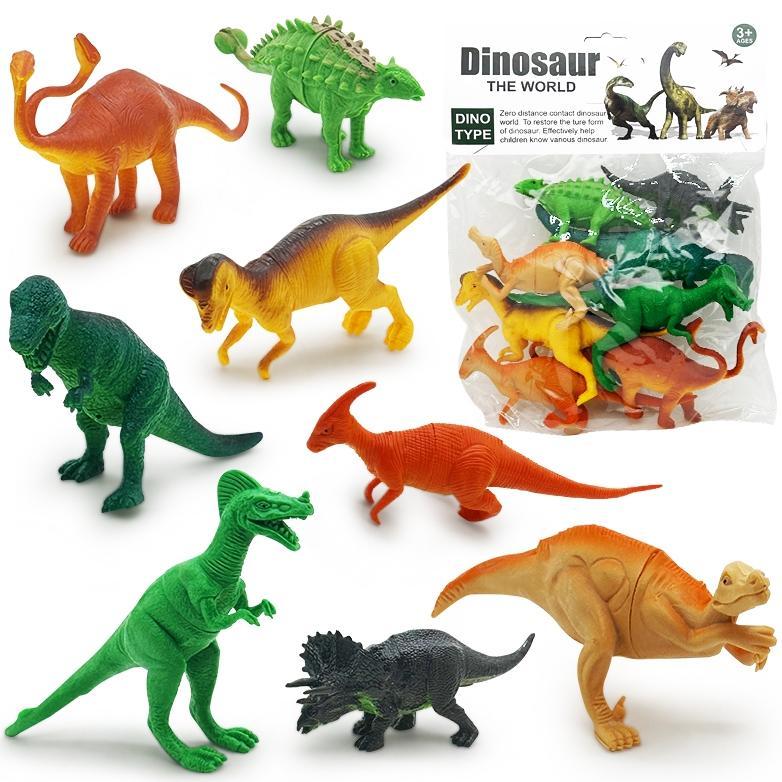 FLASH SALE FOURBEAR MAINAN EDUKATIF MINIATUR ANIMAL DINO DINOSAUR KARET VYNIL DINOSAURUS TYREX KEKIN