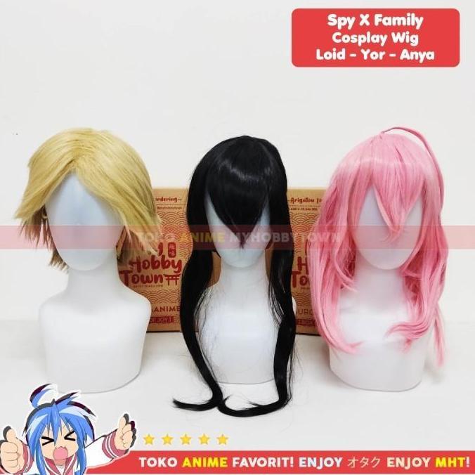 Wig Cosplay Anime Spy X Family : Yor Forger Black Hitam