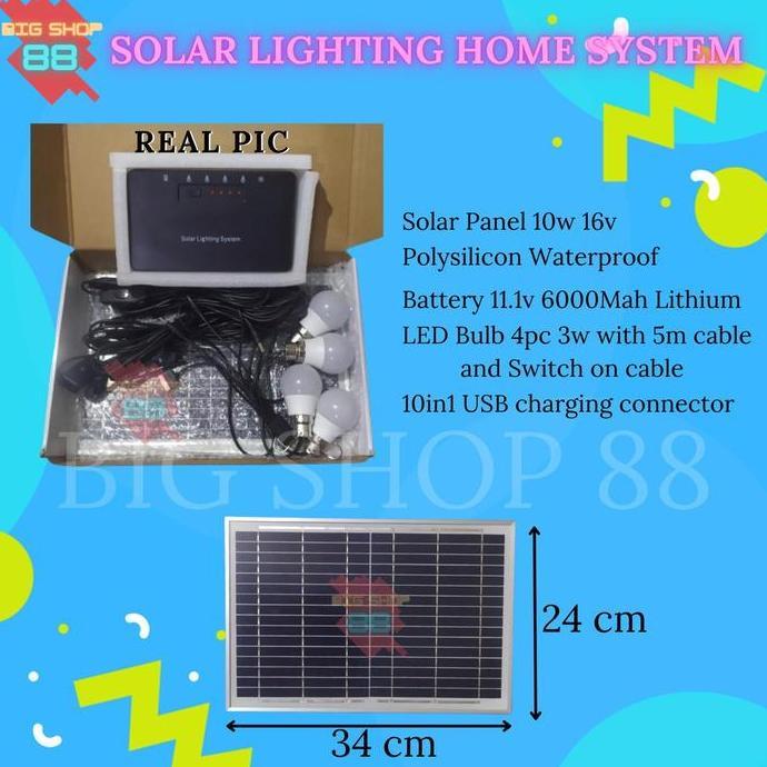 PAKET PANEL SURYA SOLAR CELL 4 LAMPU SIAP PAKAI
