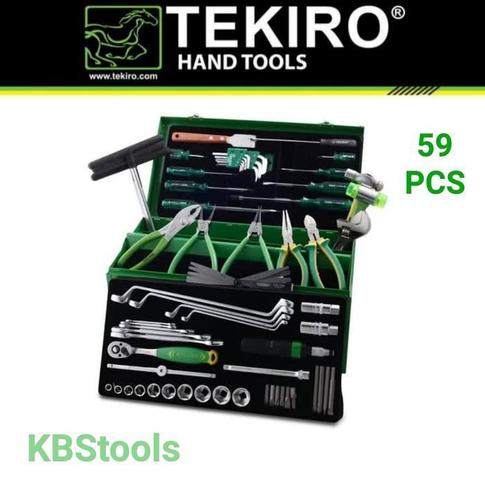 TEKIRO Mekanik Tools Set SM 59 Pcs (Box Besi) /Mechanic Tool /Toolkit