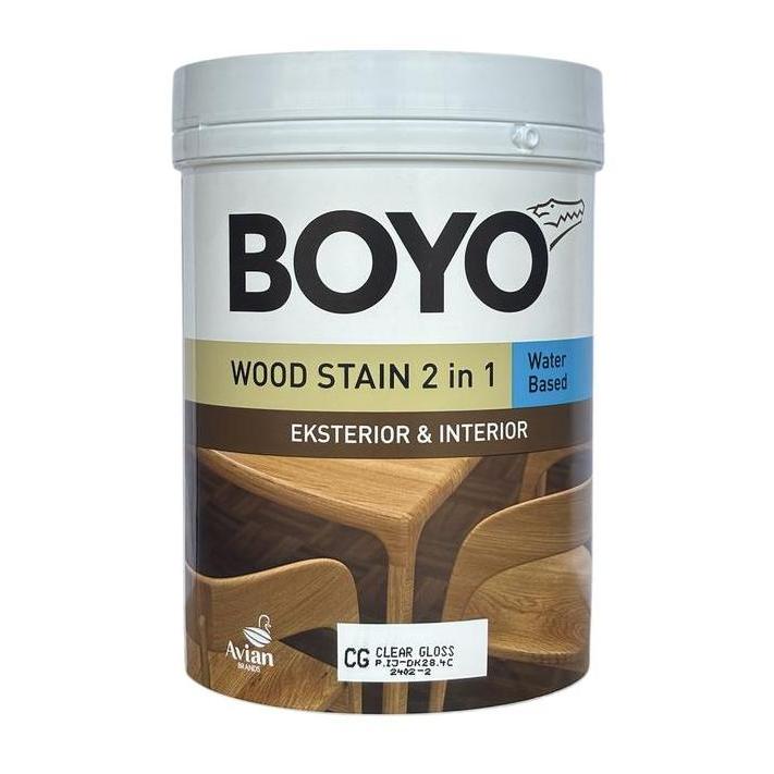 Cat Politur Kayu Waterbased Avian Boyo Woodstain 2 In 1 Ukuran 1 Liter