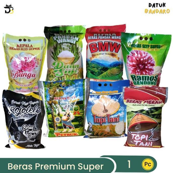 rojolele beras 2,5kg bunga ramos bmw daun suji petruk merah 2.5kg nasi bubur rice food pandan wangi 