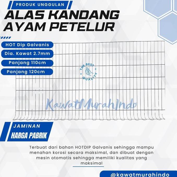 ALAS KANDANG AYAM PETELUR BAHAN HOTDIP GALVANIS ANTI KARAT 15 TAHUN