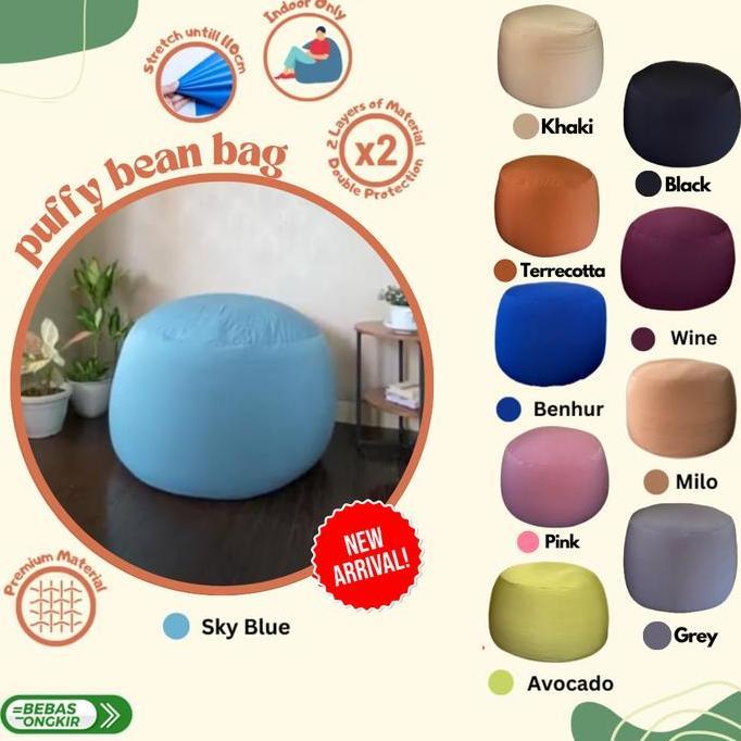 BEAN BAG/PUFFY BEAN BAG/BEAN BAG PLUS ISI/SQUISHY BEAN BAG-SKY BLUE