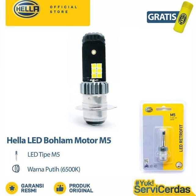 Bohlam Motor Led Hella M5 9 80V 6K Lampu Motor