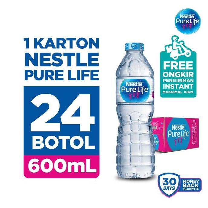 Air Mineral Nestle Pure Life 600mL - 1 Karton / Pure Life / Air Mineral / Air Mineral Botol JS