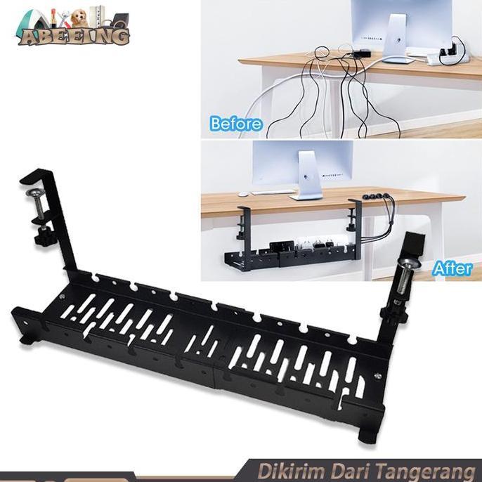 WINTURY Cable Management Under Desk Rak Kabel Organizer Bahan Stainless Steel Organizer Kabel
