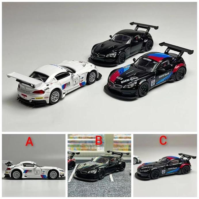 Maxwell 1/64 BMW Z4 GT3 Black White Diecast