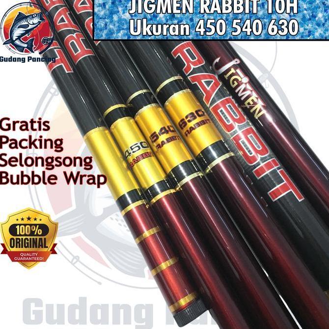 TERBARU - JIGMEN RABBIT Joran Tegek Kaku 10H Ukuran 450 540 630 Bahan Carbon Pole Tegeg ORIGINAL Unt