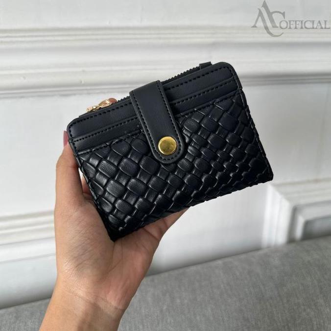 Dompet Wanita Kulit Terbaru Felian Mini Wallet Motif Anyam - Kartu & Cewek Premium