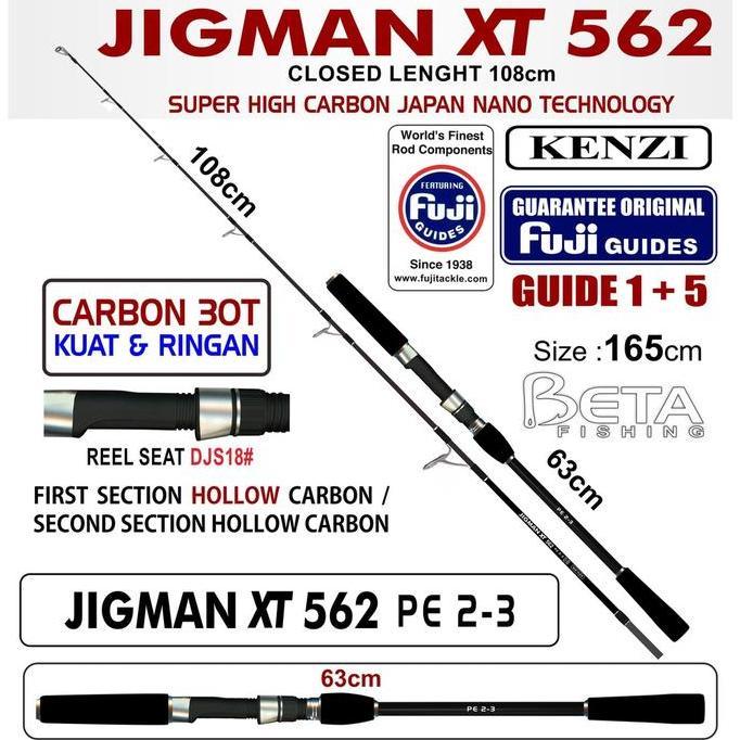 TERMURAH - KENZI Rod Pancing Jigman XT 562 Fuji Joran Laut