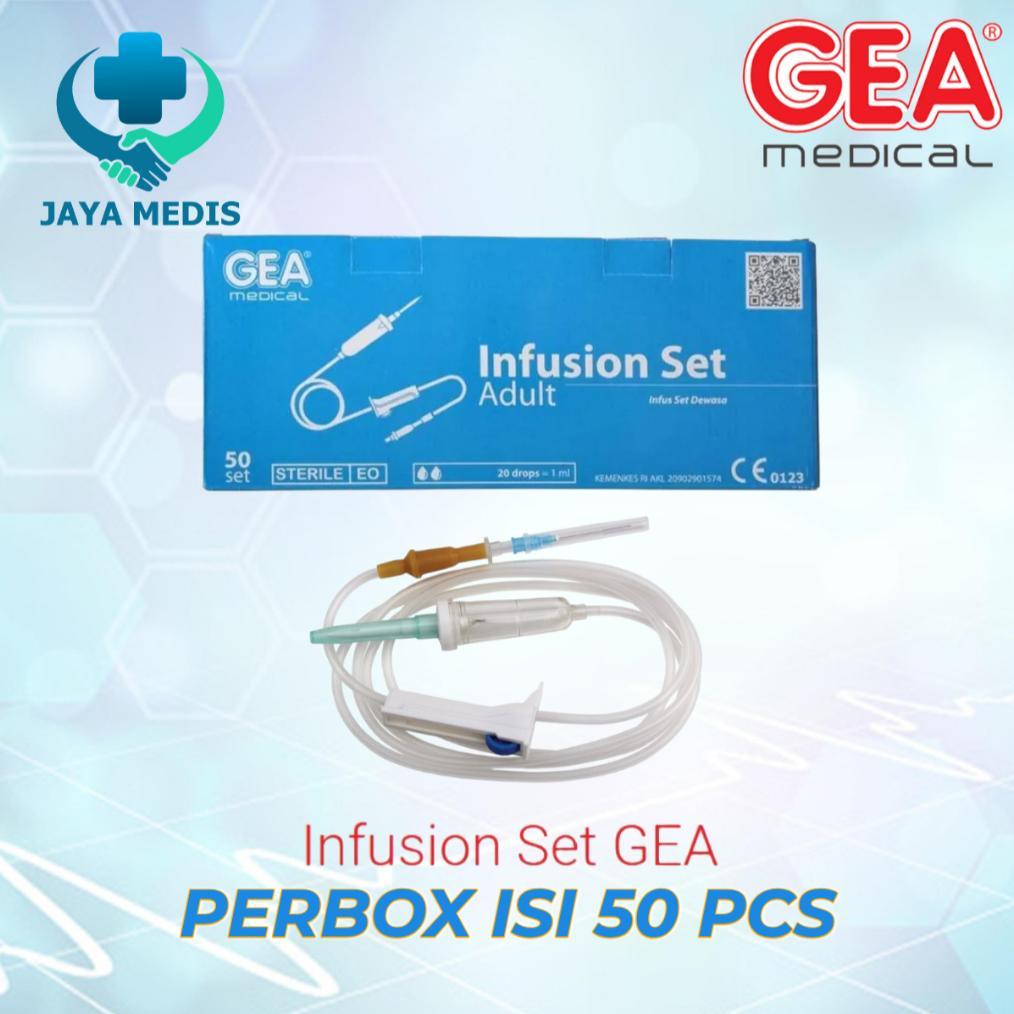 Infus Set Dewasa GEA ISI 50pcs infuset dewasa infus set Makro GEA isi 50pcs terlaris