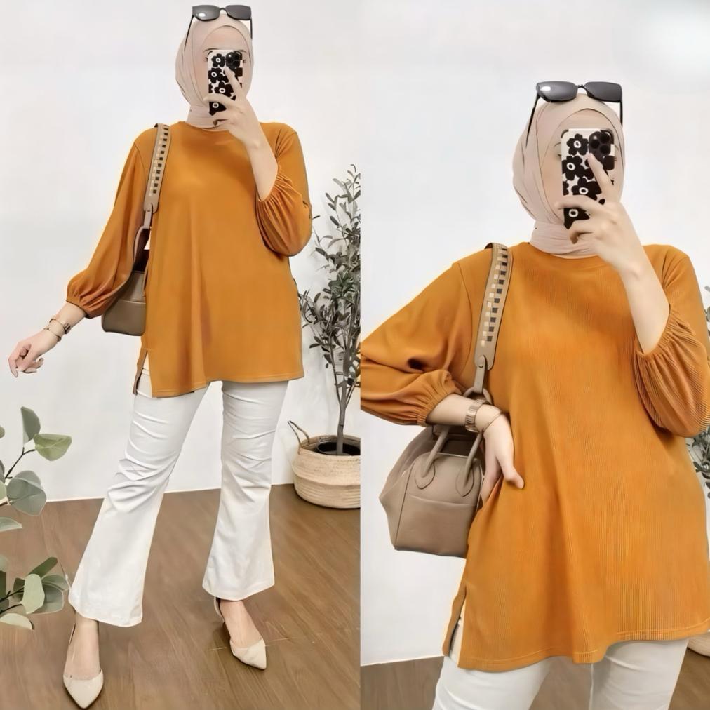 ORIGINAL ATASAN BLOUSE ZARA HANOVER / ATASAN RIB KNIT WANITA KEKINIAN BY MISHA LABEL