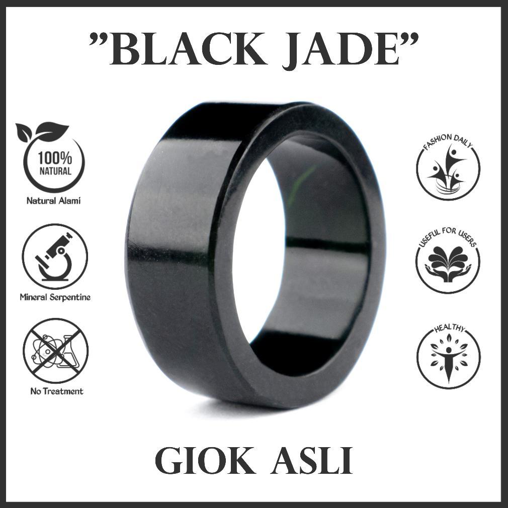 NEW Cincin Pria Wanita Batu Giok Hitam Natural Original Jade [terbaik][terlaris]
