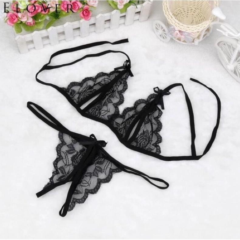 Official Set Bra Cd Lingerie Cosplay Transparan Bikini Gstring Sexy Open Thong Ukuran Kecil Besar Bi