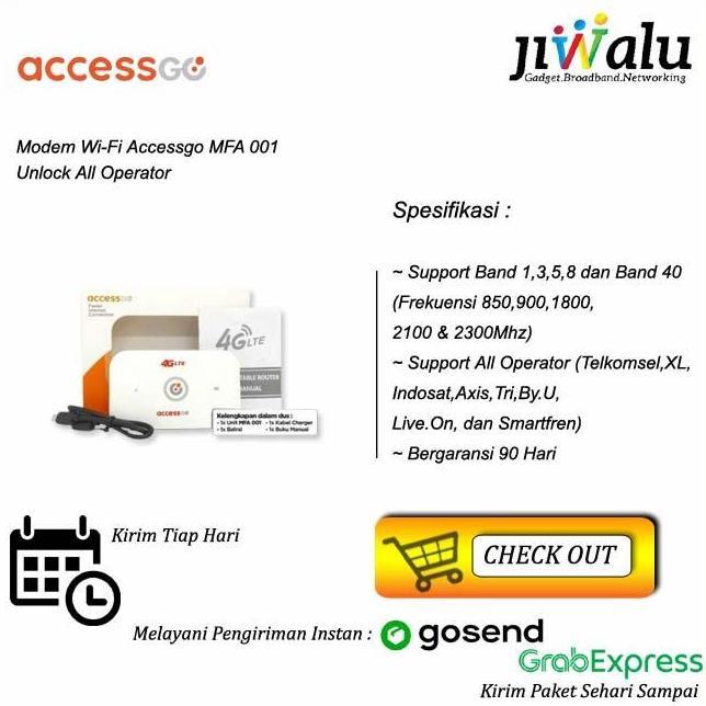 Ready  Modem Mifi Accessgo MFA001 4G LTE Unlock All Operator
