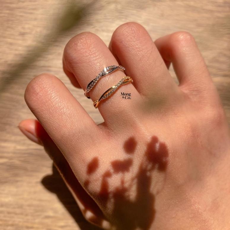 NEW Mong&Co Trisha Simple Dainty Ring - Cincin Wanita Stacking Fashion Korea Zircon [terbaik][terlar