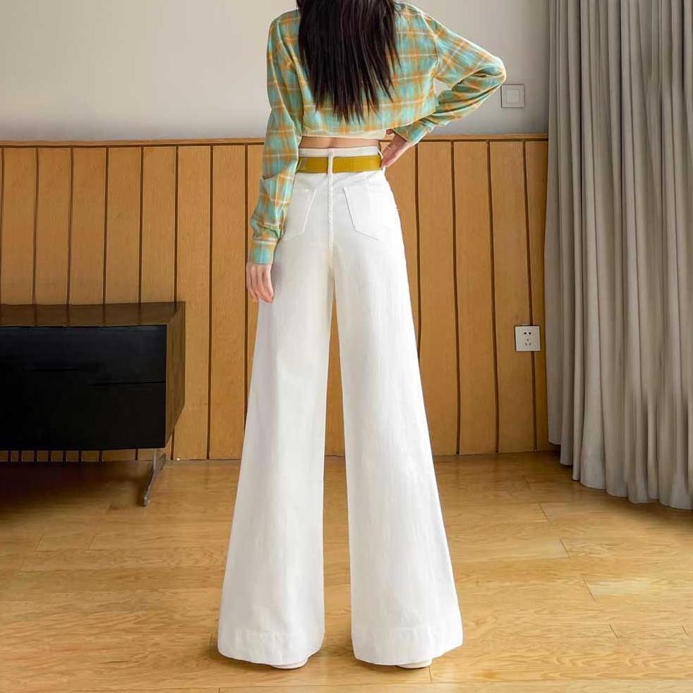 best seller celana  putih cutbray jeans panjang wanita celana pinggang tinggi celana kulot jeans put