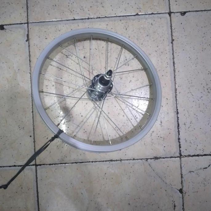 velg rims wheelset 16 inch alloy silver 20H sepeda anak bmx mini lipat