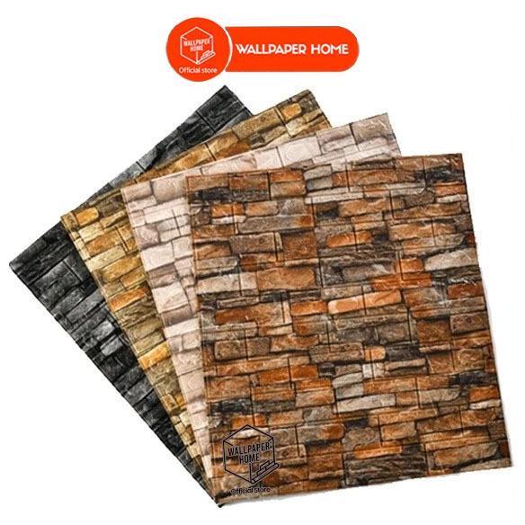 DISKON WALLPAPER HOME OFFCIAL STORE - Wallpaper Dinding 3D Foam Pola Bata Merah 70x70cm(Tebal 4.5mm)