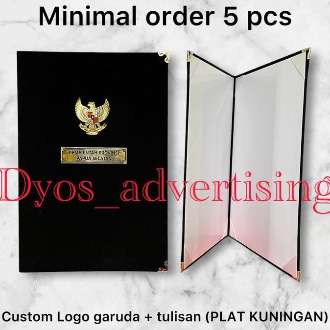 Map beludru map kantor map sekolah (custom tulisan plat kuningan)