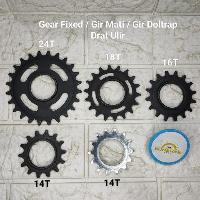 Gir Gear Cog Doltrap Torpedo Drat Ulir Sepeda FIXIE 12T 14T 16T 18T 20T 22T 24T Dan Pengunci Lock Fi