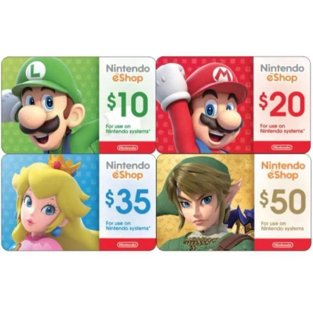 READY Nintendo EShop Card Wallet USA USD $10 $20 $35 $50 - Termurah Full Garansi Legal Switch Online