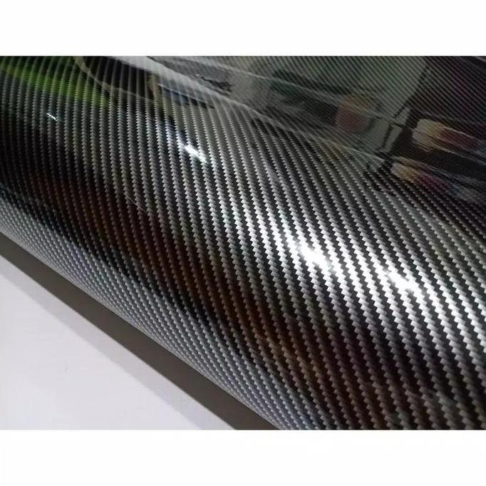 Skotlet carbon kevlar silver hitam super glossy sticker