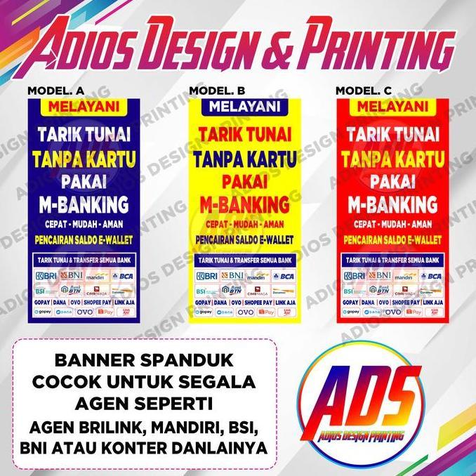 Ready  Banner Agen BRilink Bisa Tarik Tunai / Spanduk Agen BRilink Tarik Tunai / Spanduk Banner Tran