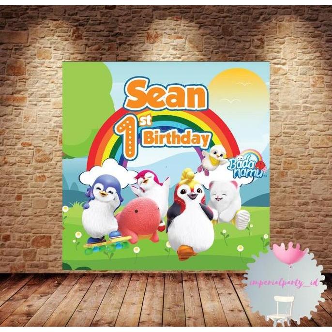 Ready  Custom Backdrop Banner Spanduk Happy Birthday Badanamu