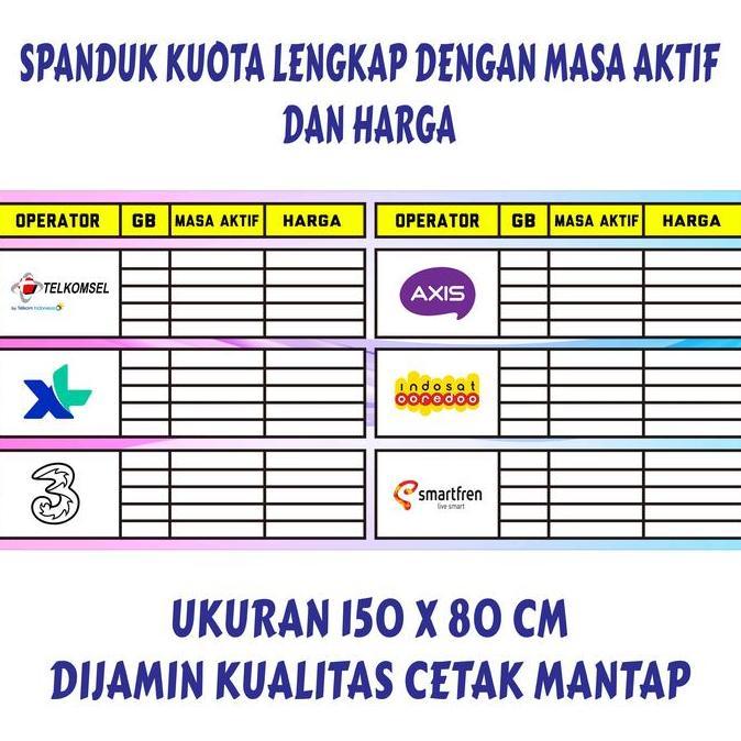 Ready  Spanduk Kuota - Spanduk Konter Pulsa Banner Kuota 150x80