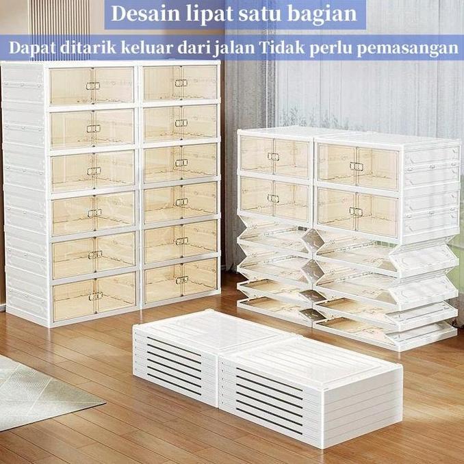 Cucinare- Tidak Ada Instalasi / 3-9 Lapis Lemari Sepatu Lipat Transparan Anti Pecah - Rak Sepatu Pen