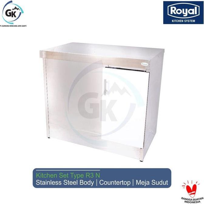 TERLARIS MEJA DAPUR MINIMALIS | KITCHEN SET STAINLESS | MEJA KOMPOR ROYAL 3 N