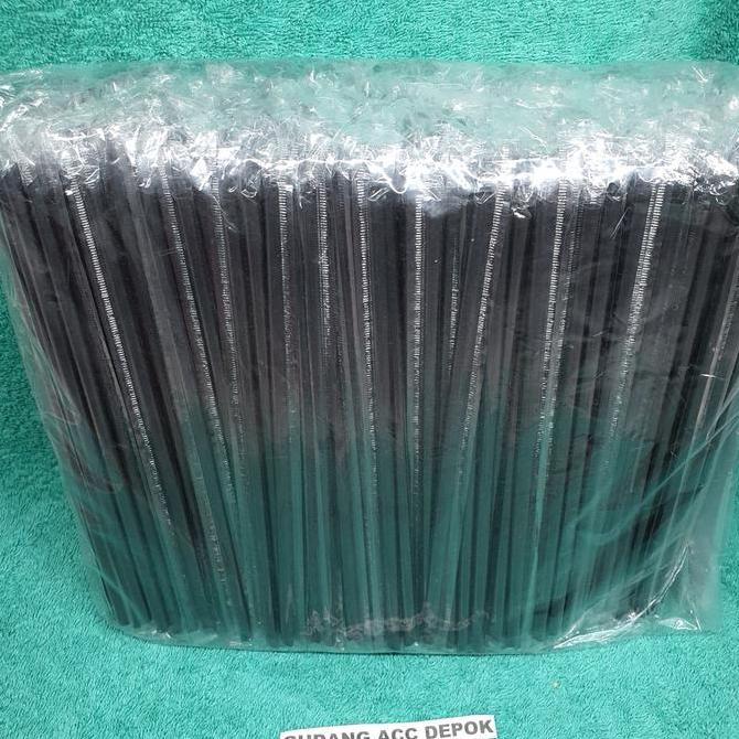 Cucinare- Sedotan 6Mm 23Cm Hitam Bungkus Plastik Steril Sedotan Buble Kecil Jus