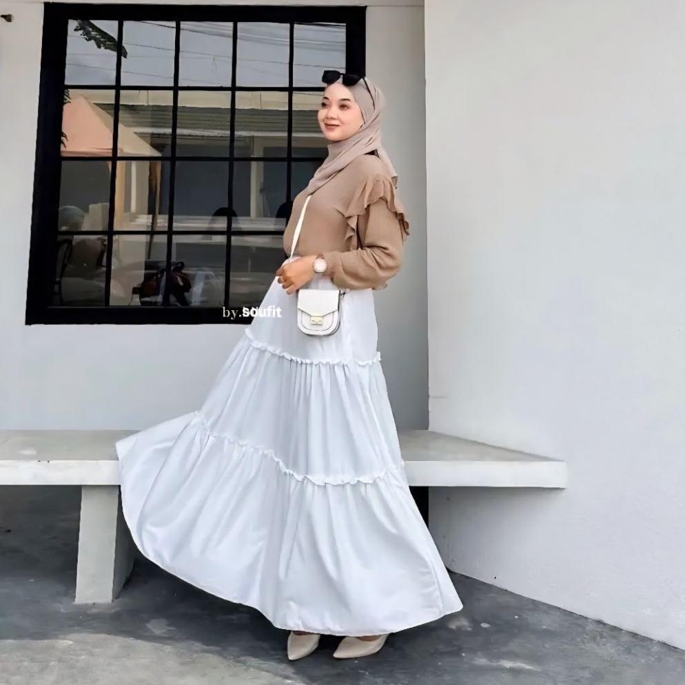 NEW DEALS ROK SUSUN CANDA / ROK 3 SUSUN / ROK SUSUN MAXI SKIRT / ROK SUSUN 3 TINGKAT